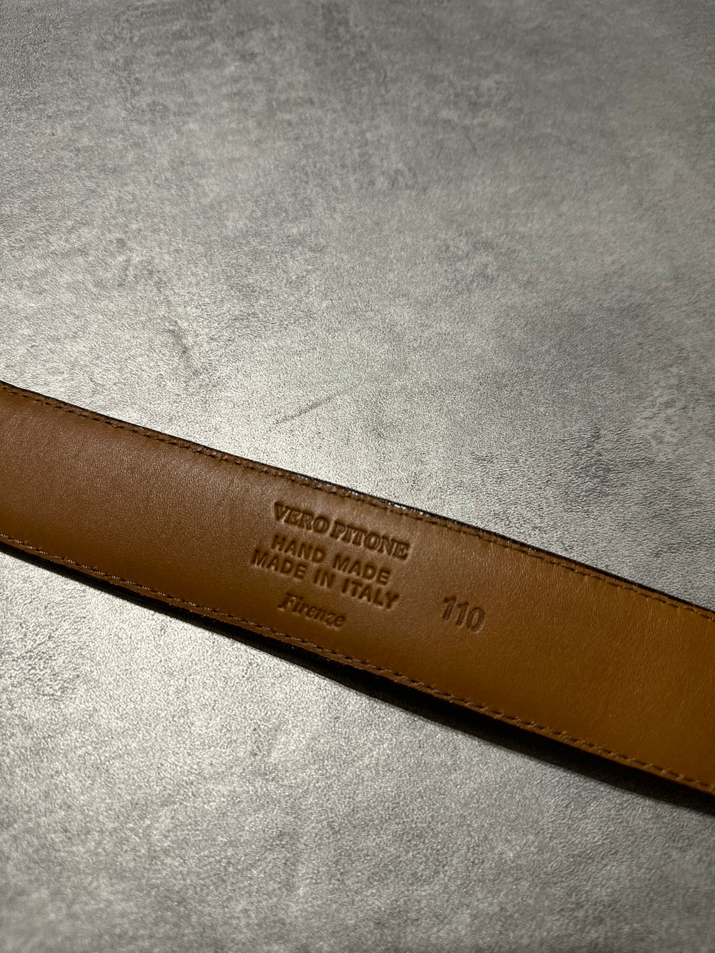 Artisanal Italian Bronze Python Leather Milanese Belt (OS) - 5