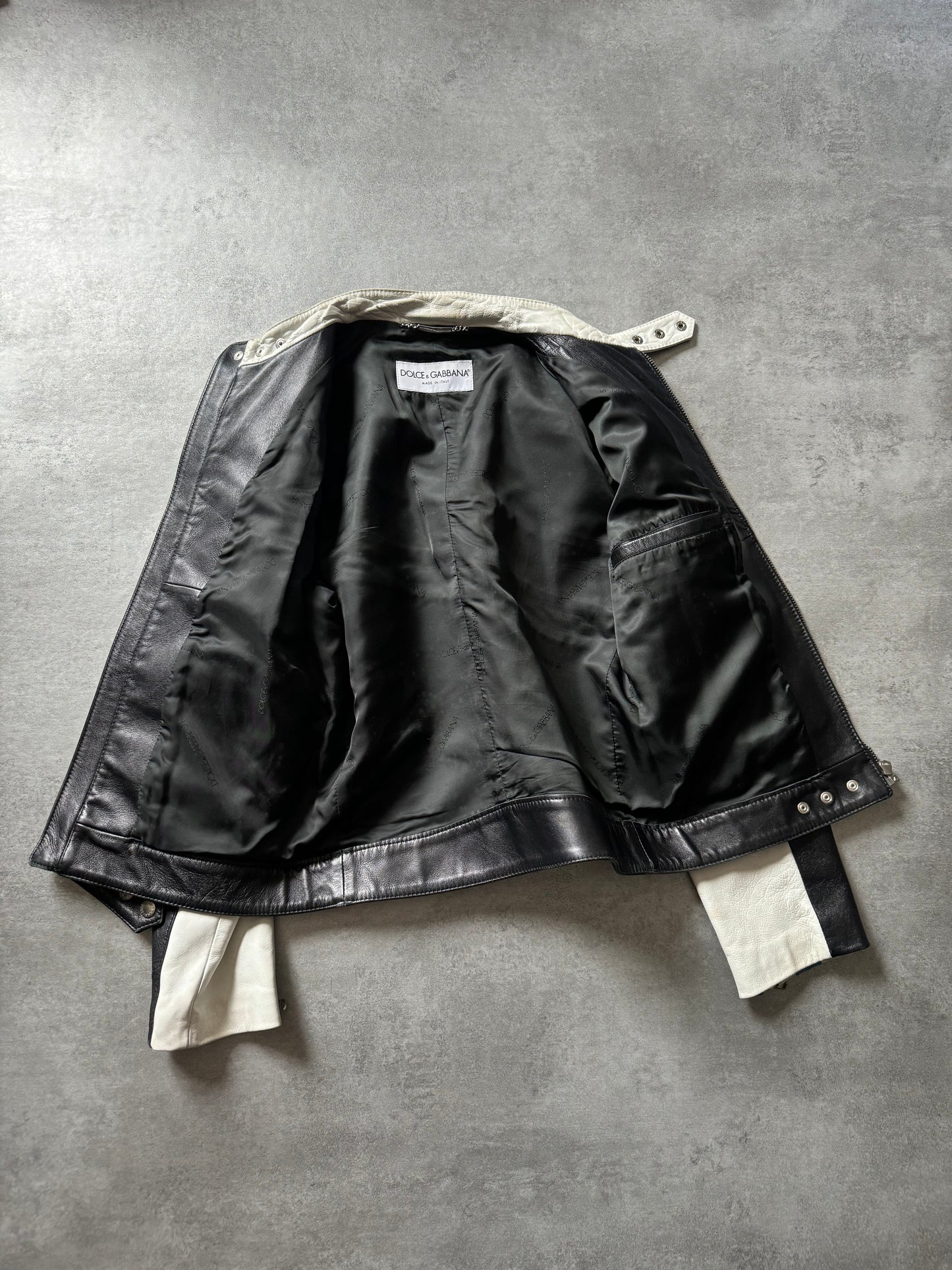 SS2001 Dolce & Gabbana Mythic Runway Biker Leather Jacket (M) - 8