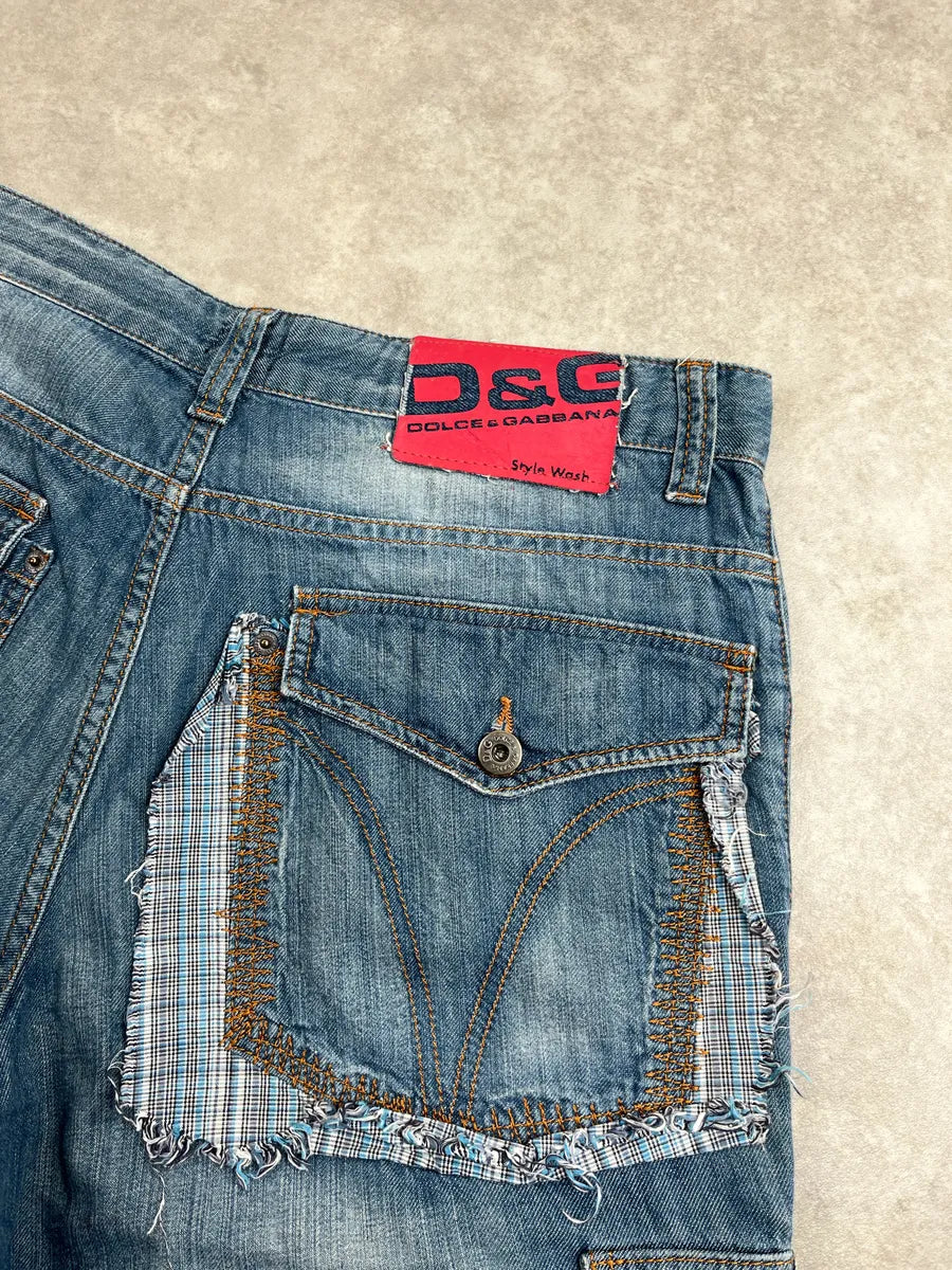SS2006 Dolce & Gabbana Light Blue Denim Numeric Shorts NAamJUeu 10