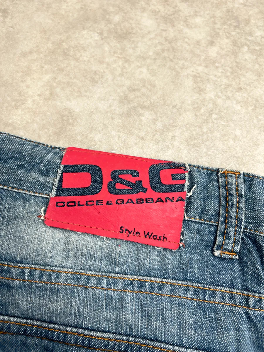 SS2006 Dolce & Gabbana Light Blue Denim Numeric Shorts NAamJUeu 11