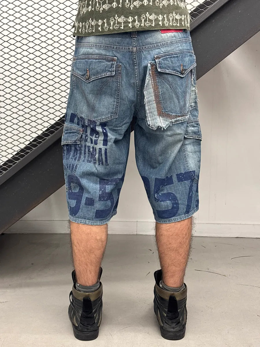SS2006 Dolce & Gabbana Light Blue Denim Numeric Shorts NAamJUeu 2