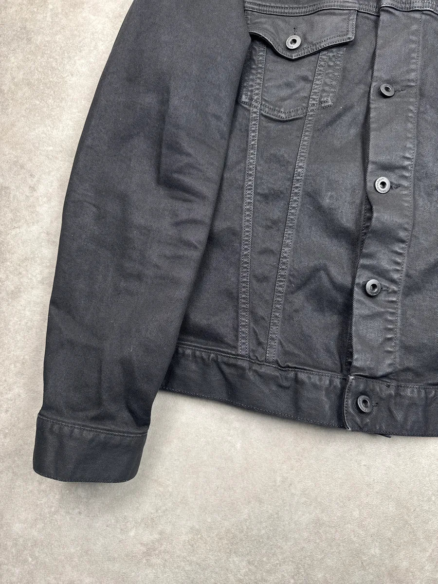 SS2018 Emporio Armani Black Denim Studded Trucker Denim Jacket NBFdHoya 6