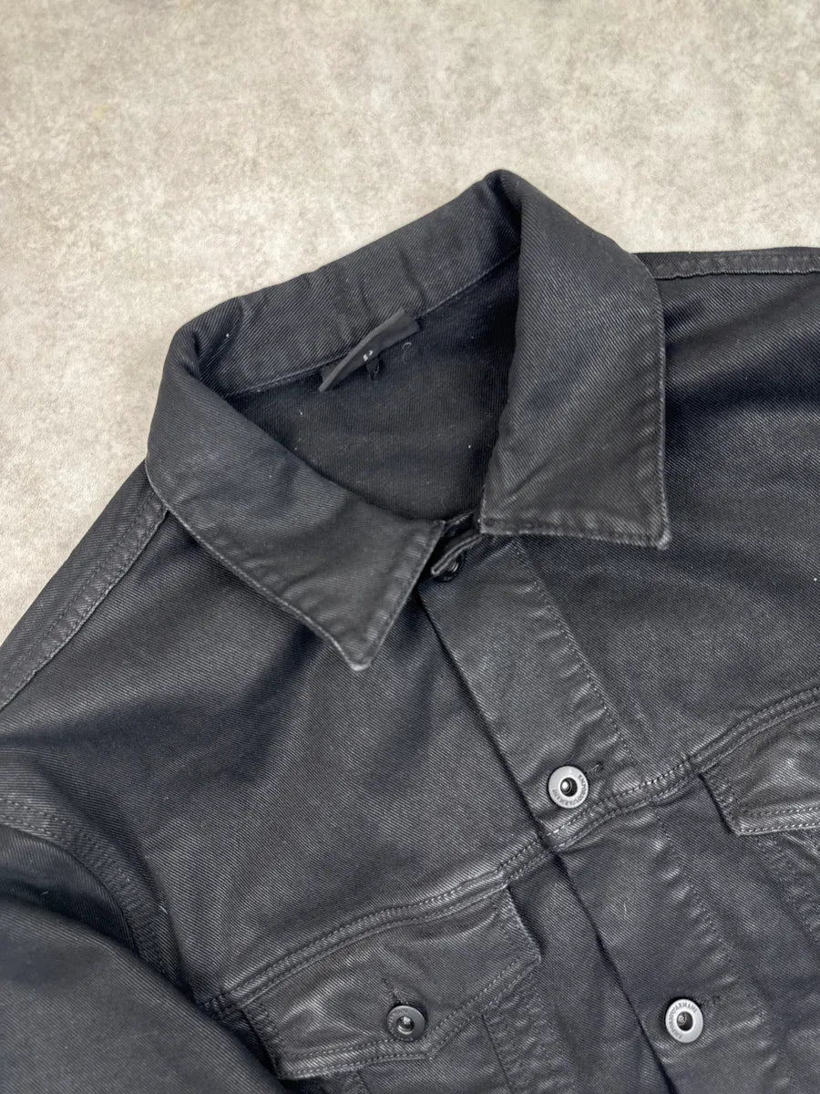 SS2018 Emporio Armani Black Denim Studded Trucker Denim Jacket NBFdHoya 7