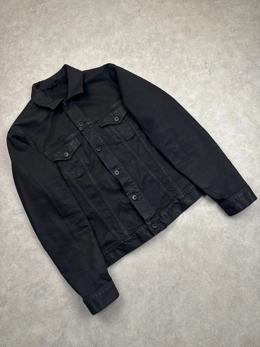 SS2018 Emporio Armani Black Denim Studded Trucker Denim Jacket NBFdHoya 3