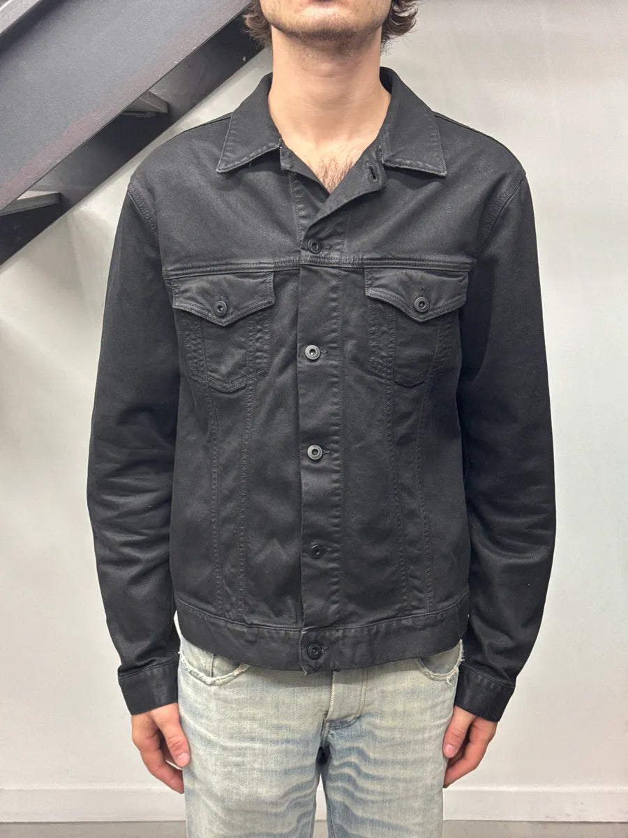 SS2018 Emporio Armani Black Denim Studded Trucker Denim Jacket NBFdHoya 1