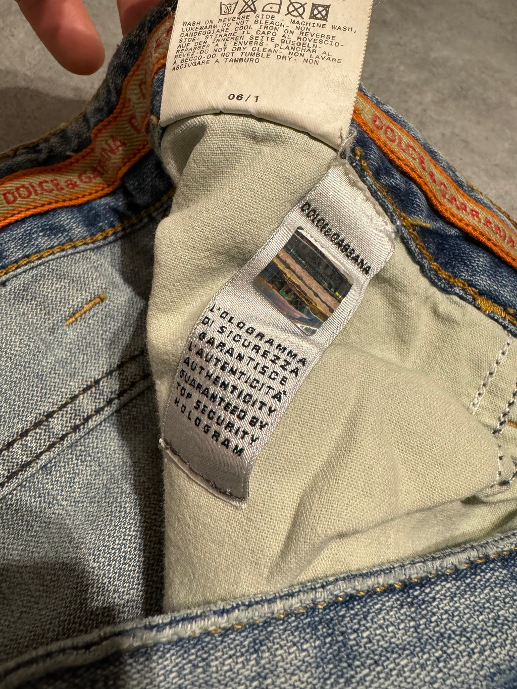 SS2006 Dolce & Gabbana Blue Distressed Denim Jeans  (L) - 5