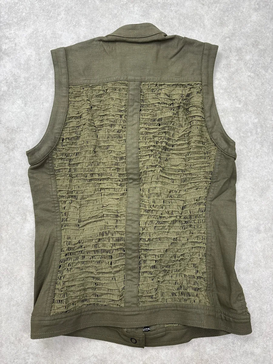 2000s Plein Sud Olive Ruched Avant-Garde Vest NHZvkrQr 5