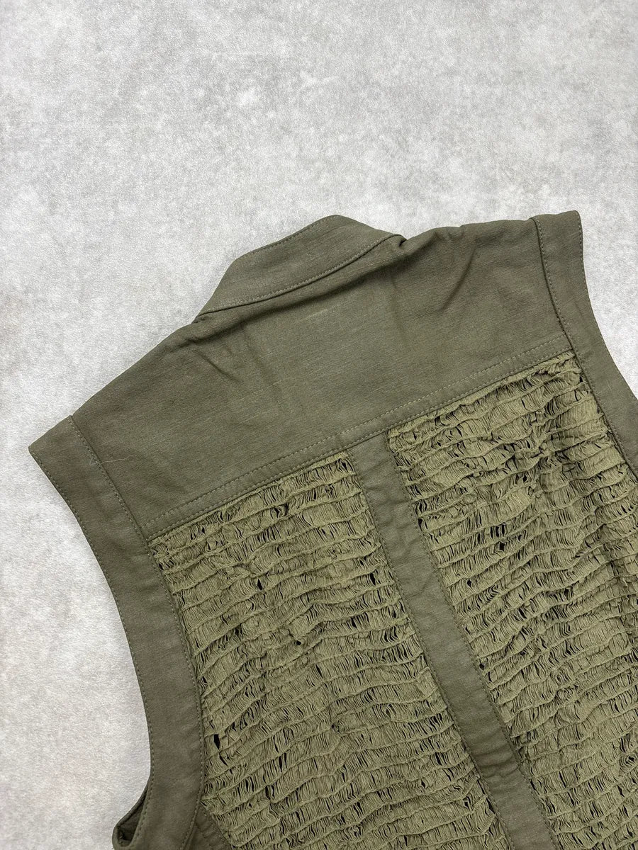2000s Plein Sud Olive Ruched Avant-Garde Vest NHZvkrQr 7