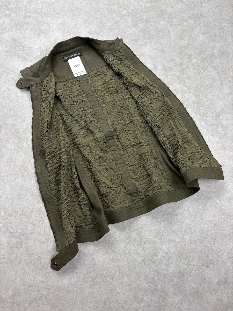 2000s Plein Sud Olive Ruched Avant-Garde Vest NHZvkrQr 6