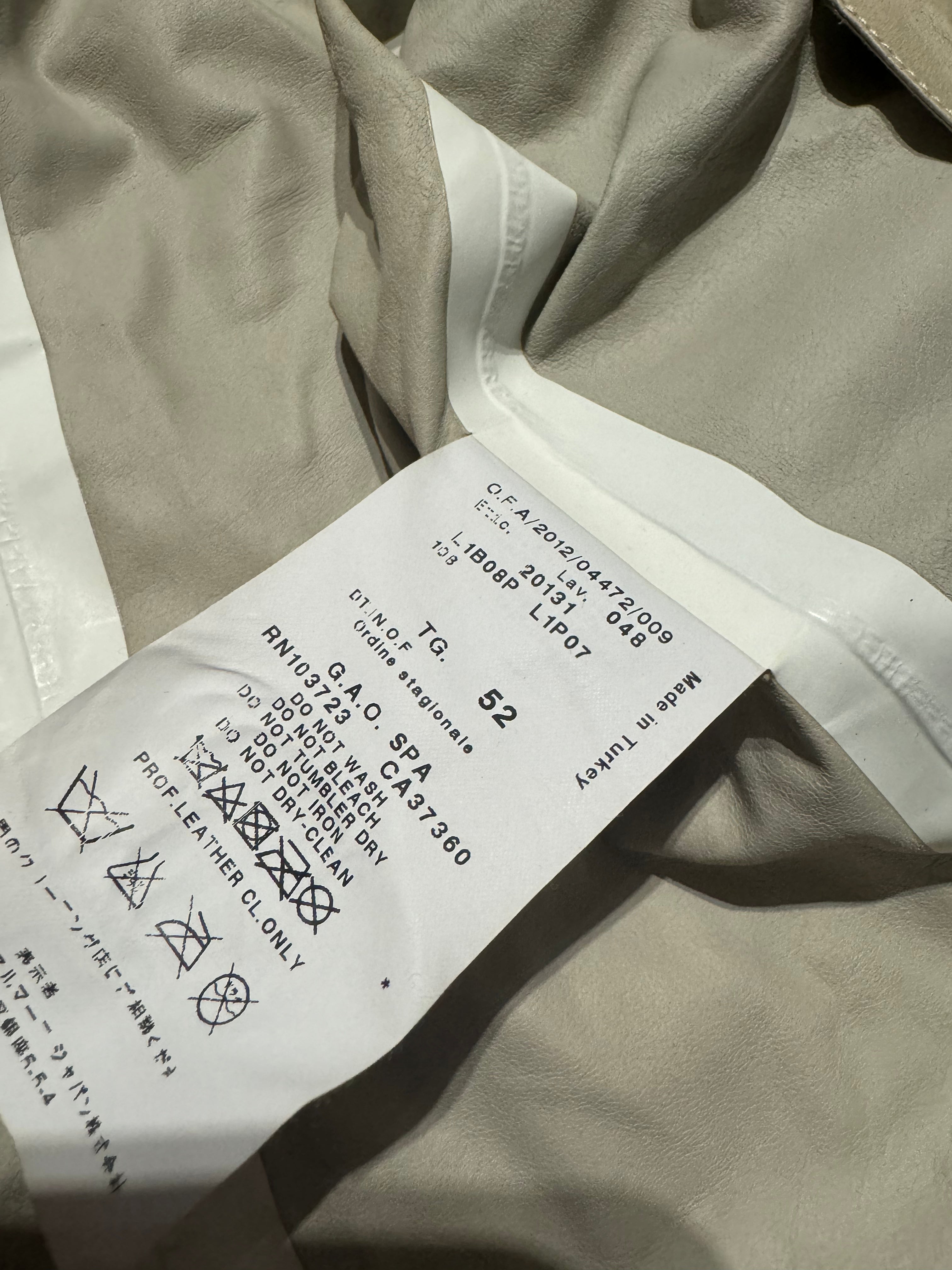 SS2013 Emporio Armani Beige Asymmetrical Suede Leather Jacket (M/L) - 9