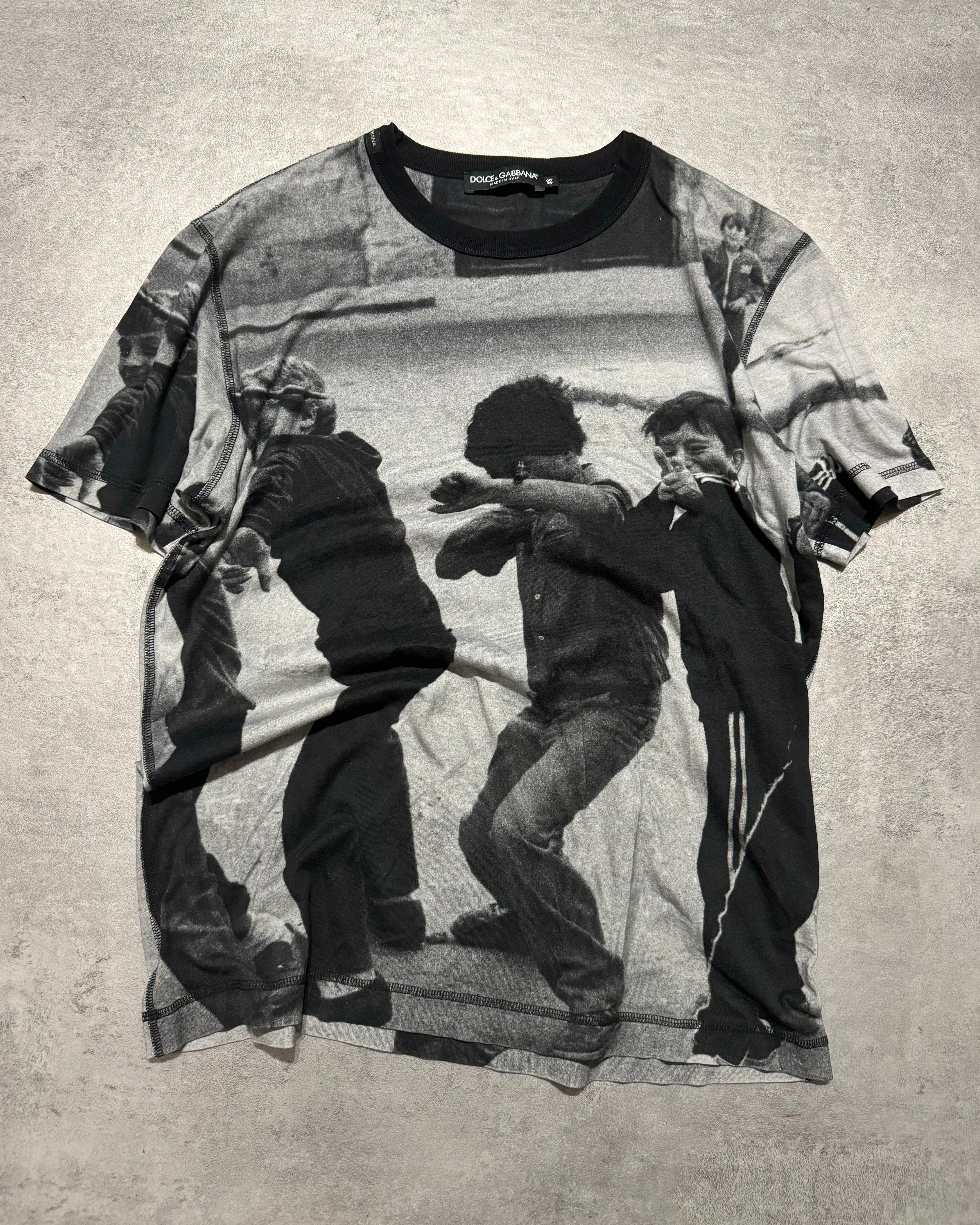 Dolce & Gabbana Black & White Rebel Young Children Tee-Shirt (S) - 1