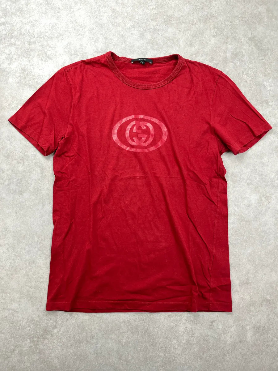 2010s Gucci Red Guccissima Logo T-Shirt NMsTYHqt 0