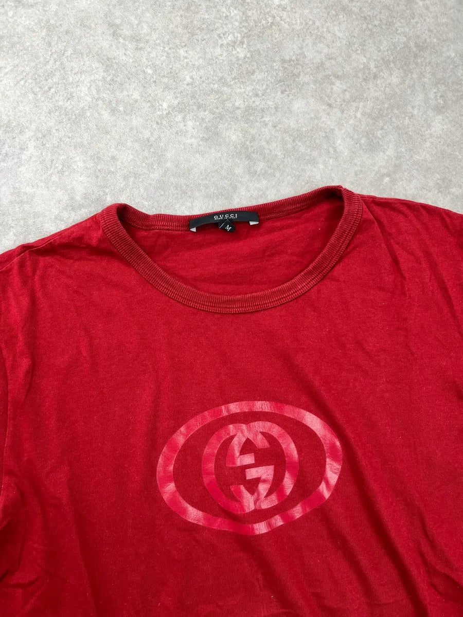 2010s Gucci Red Guccissima Logo T-Shirt NMsTYHqt 5