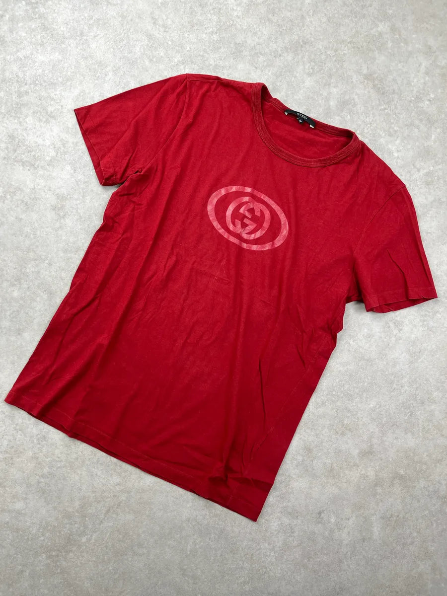 2010s Gucci Red Guccissima Logo T-Shirt NMsTYHqt 4