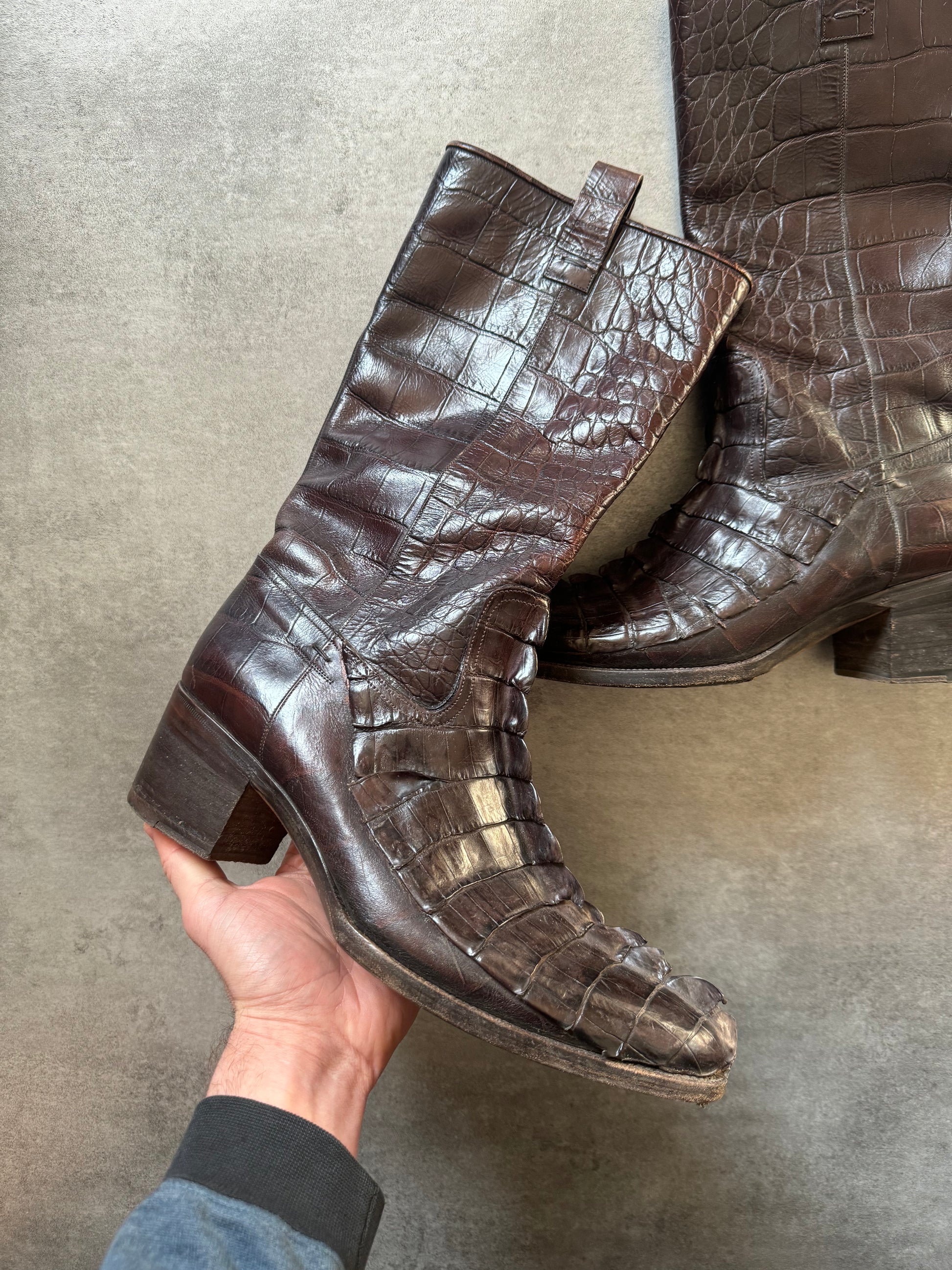 FW2012 Gucci Crocodile Aligator Leather Boots (40,5) - 2