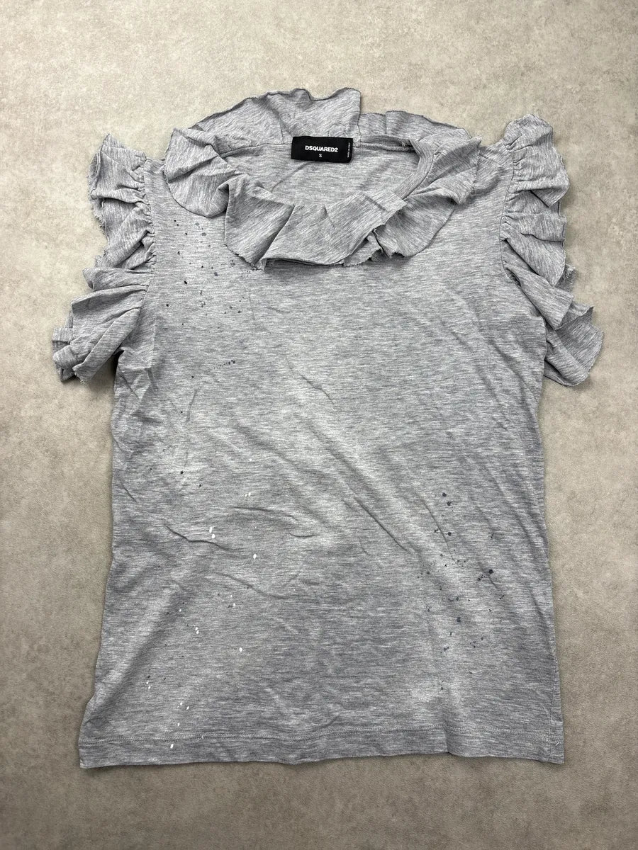 SS2019 Dsquared2 Grey Ruffled Painter Tank-Top NUOTpOyq 0