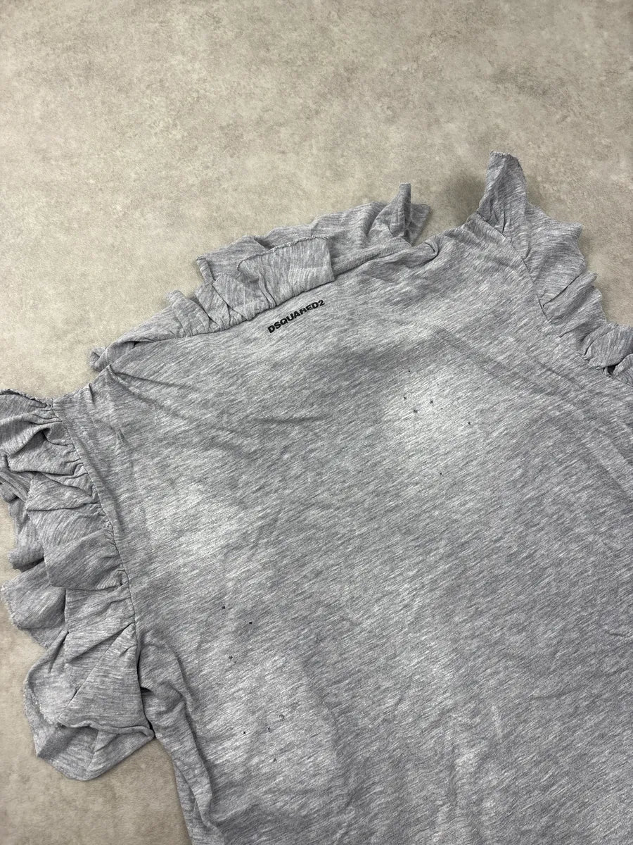 SS2019 Dsquared2 Grey Ruffled Painter Tank-Top NUOTpOyq 6