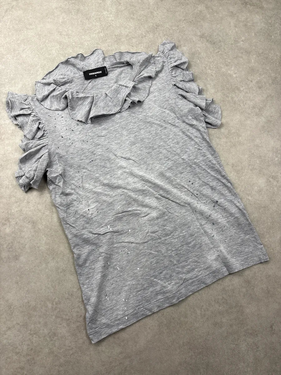 SS2019 Dsquared2 Grey Ruffled Painter Tank-Top NUOTpOyq 3