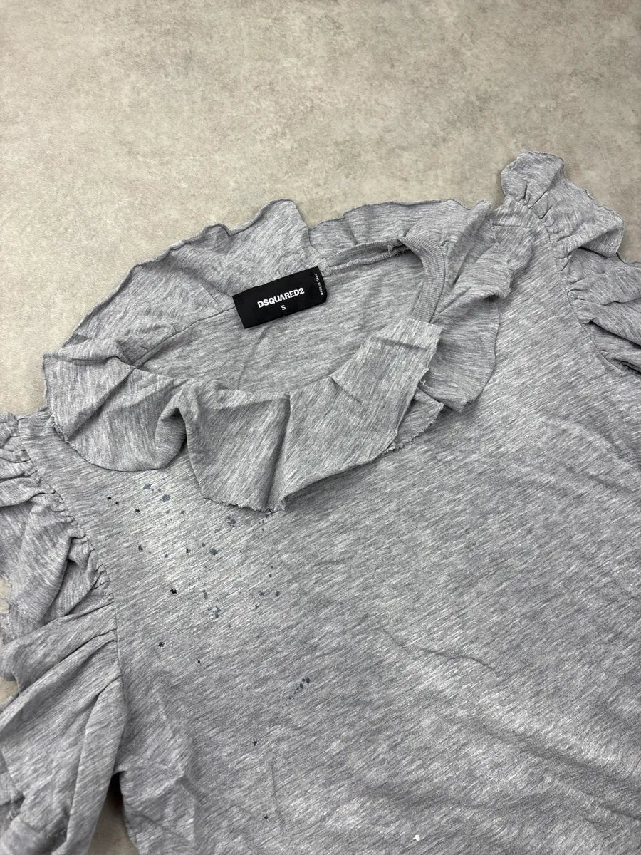 SS2019 Dsquared2 Grey Ruffled Painter Tank-Top NUOTpOyq 4