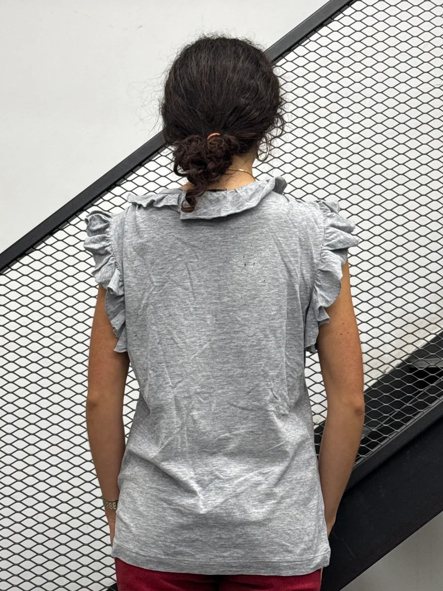 SS2019 Dsquared2 Grey Ruffled Painter Tank-Top NUOTpOyq 2
