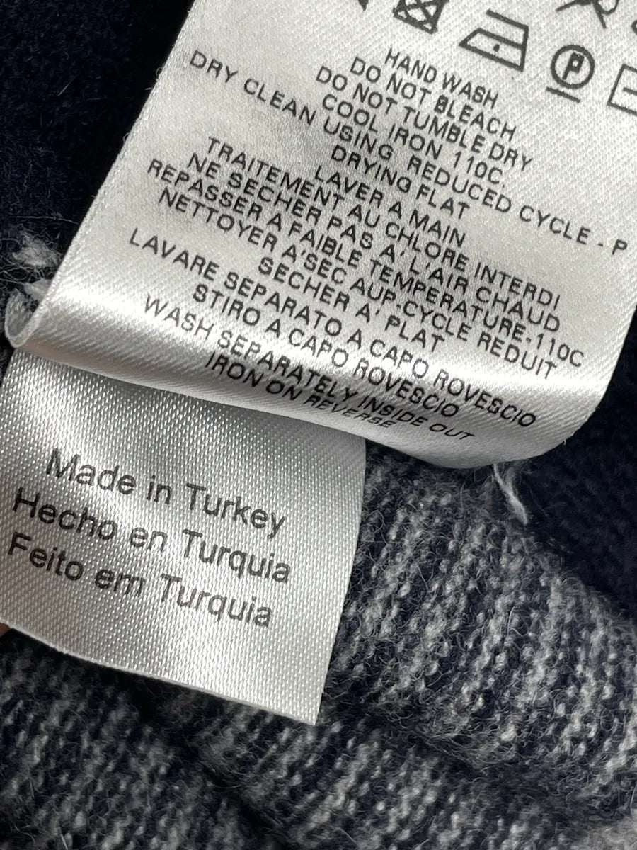 2010s Moschino Navy Wool Stripe V-Neck Sweater NZmHeQvd 12