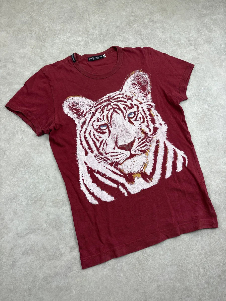 AW2004 Dolce & Gabbana Red Tiger Head T-Shirt NfPmuOzB 4