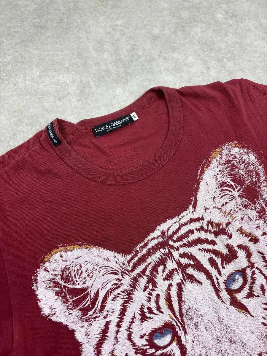 AW2004 Dolce & Gabbana Red Tiger Head T-Shirt NfPmuOzB 5
