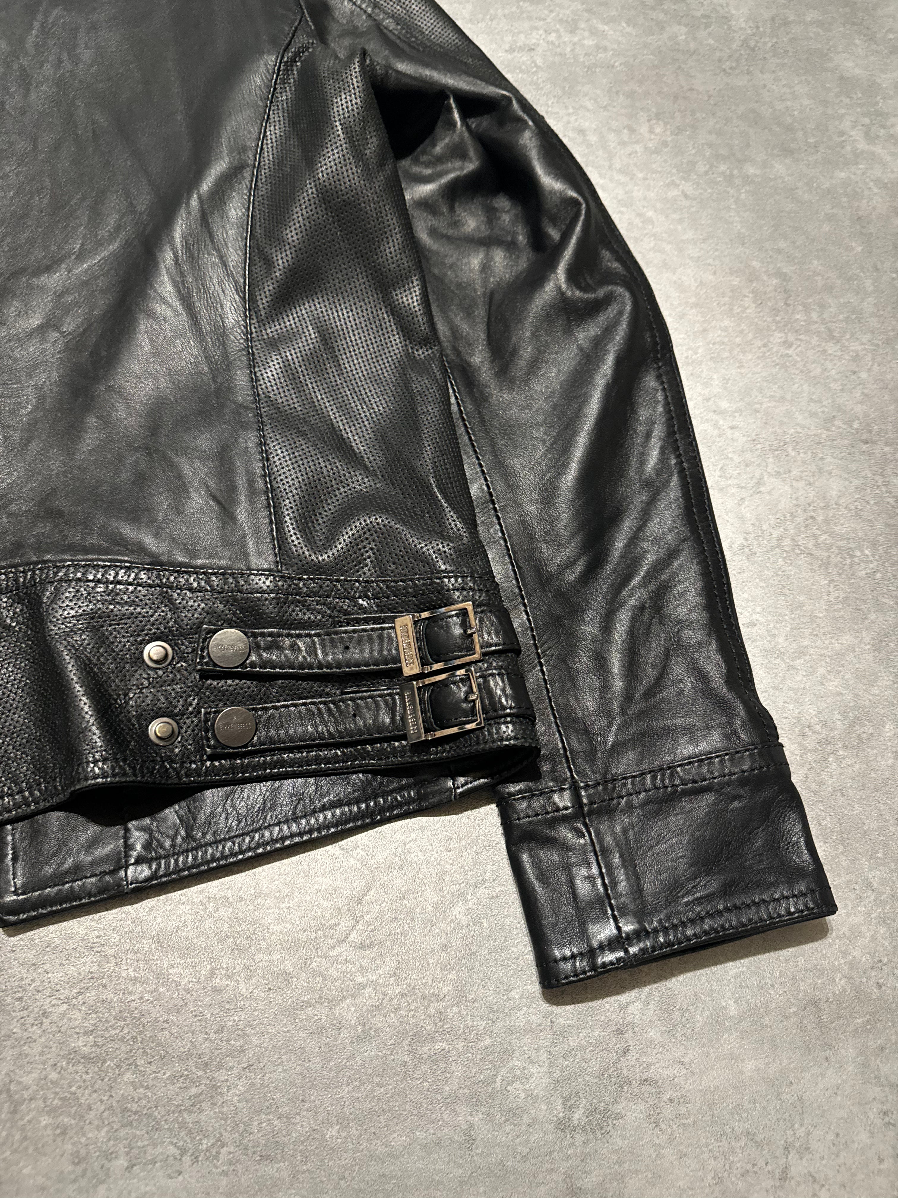 2000s Dirk Bikkembergs Avant-Garde Black Leather Jacket (M) - 7