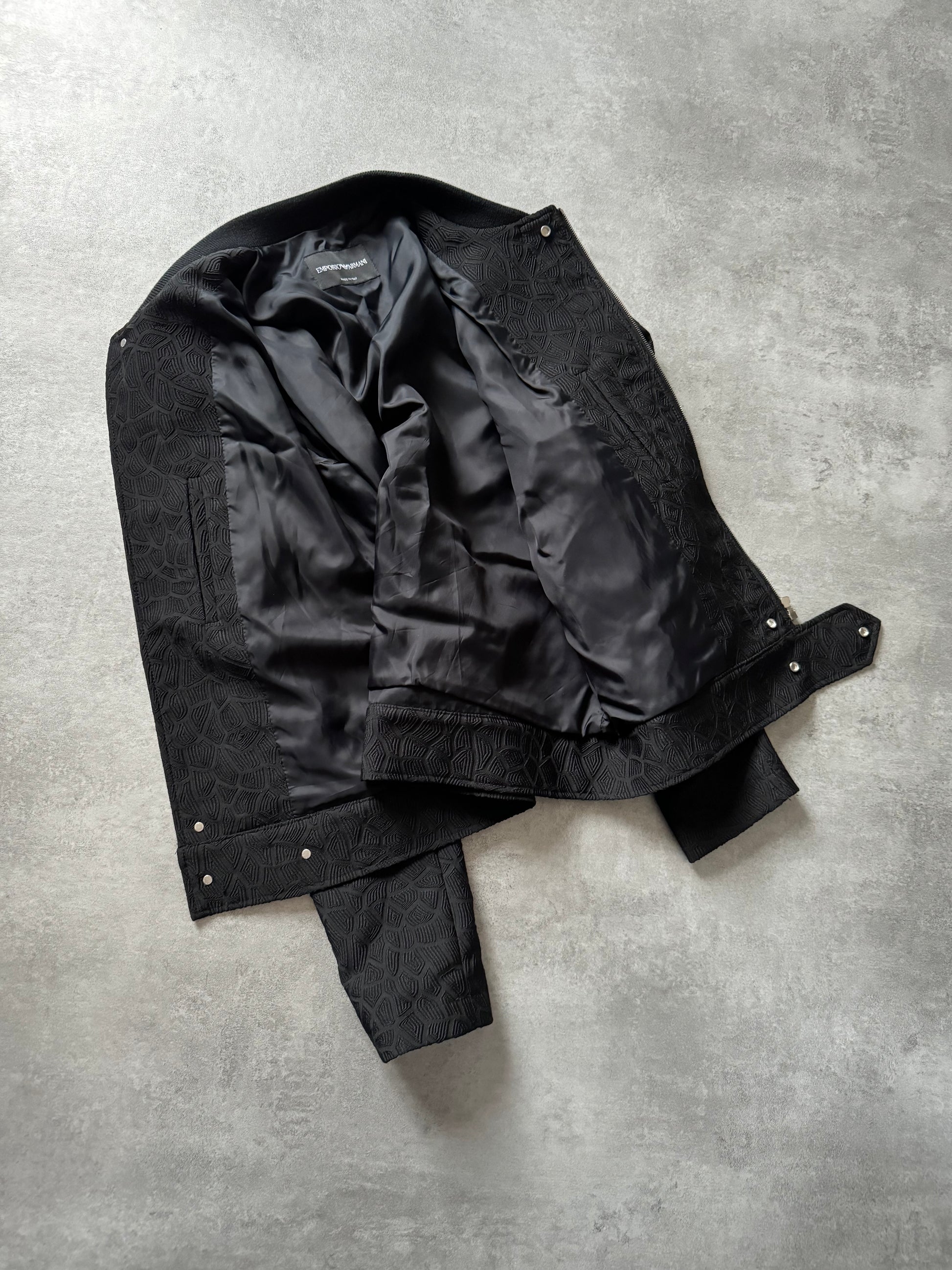 FW2018 Emporio Armani Asymmetrical Black Light Shadow Jacket (S) - 7