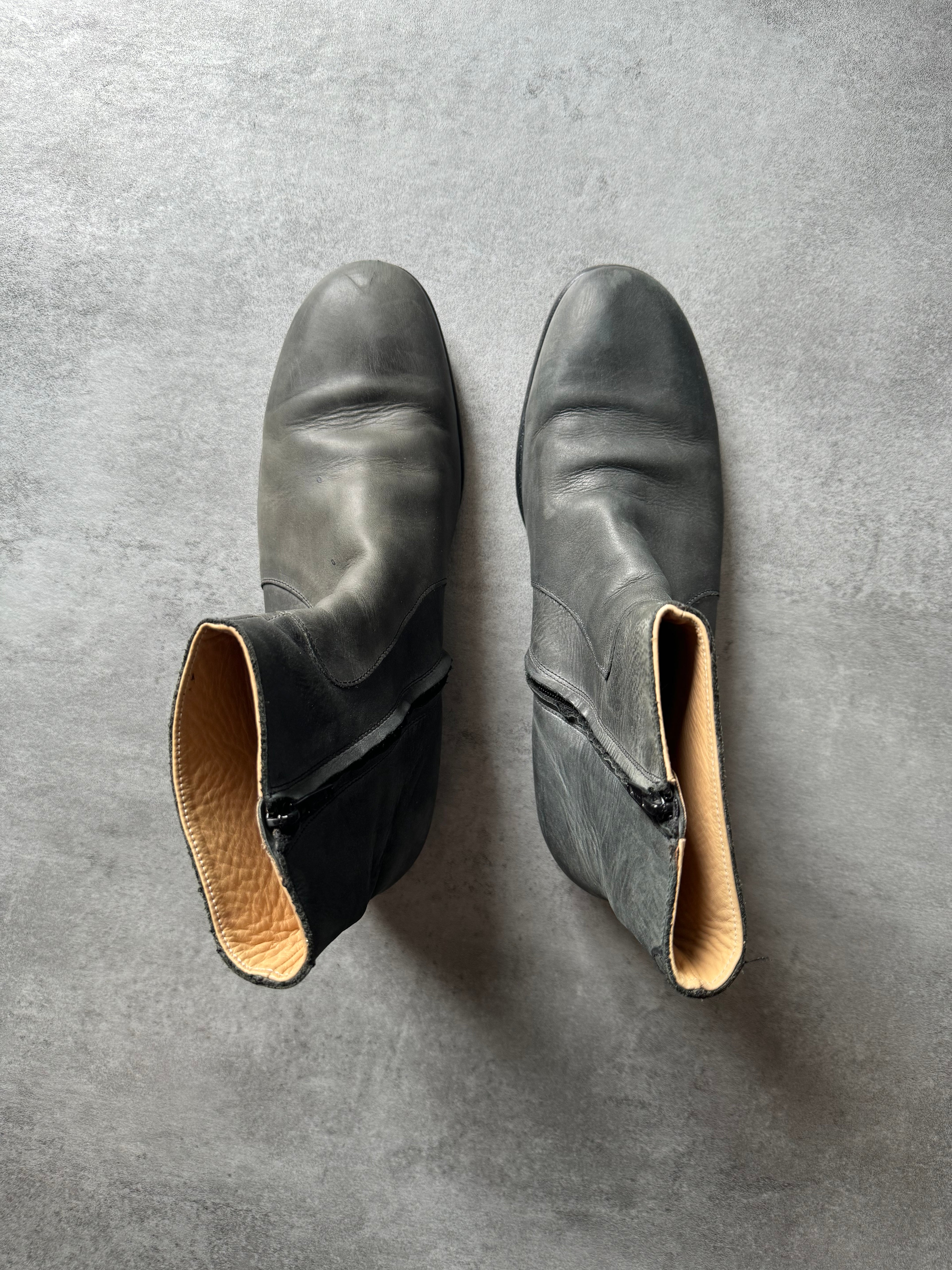 2012 Maison Margiela x H&M Distressed Grey Boots (44) - 3