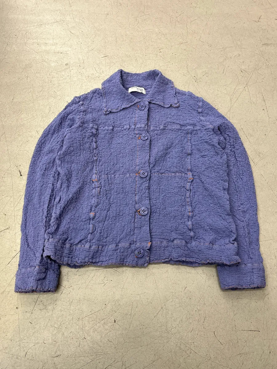 Issey Miyake Crinkled Grid Purple Lilas Jacket NqesMuDv 3