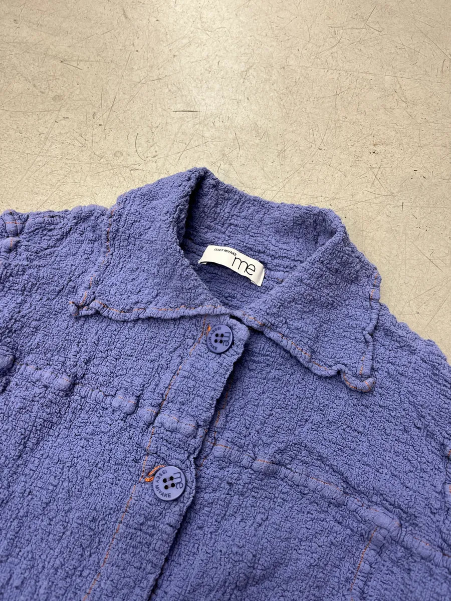 Issey Miyake Crinkled Grid Purple Lilas Jacket NqesMuDv 7