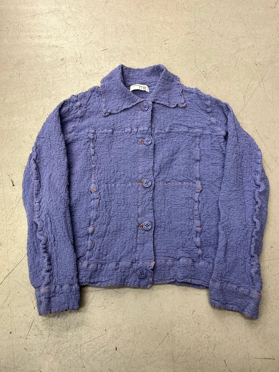 Issey Miyake Crinkled Grid Purple Lilas Jacket NqesMuDv 0