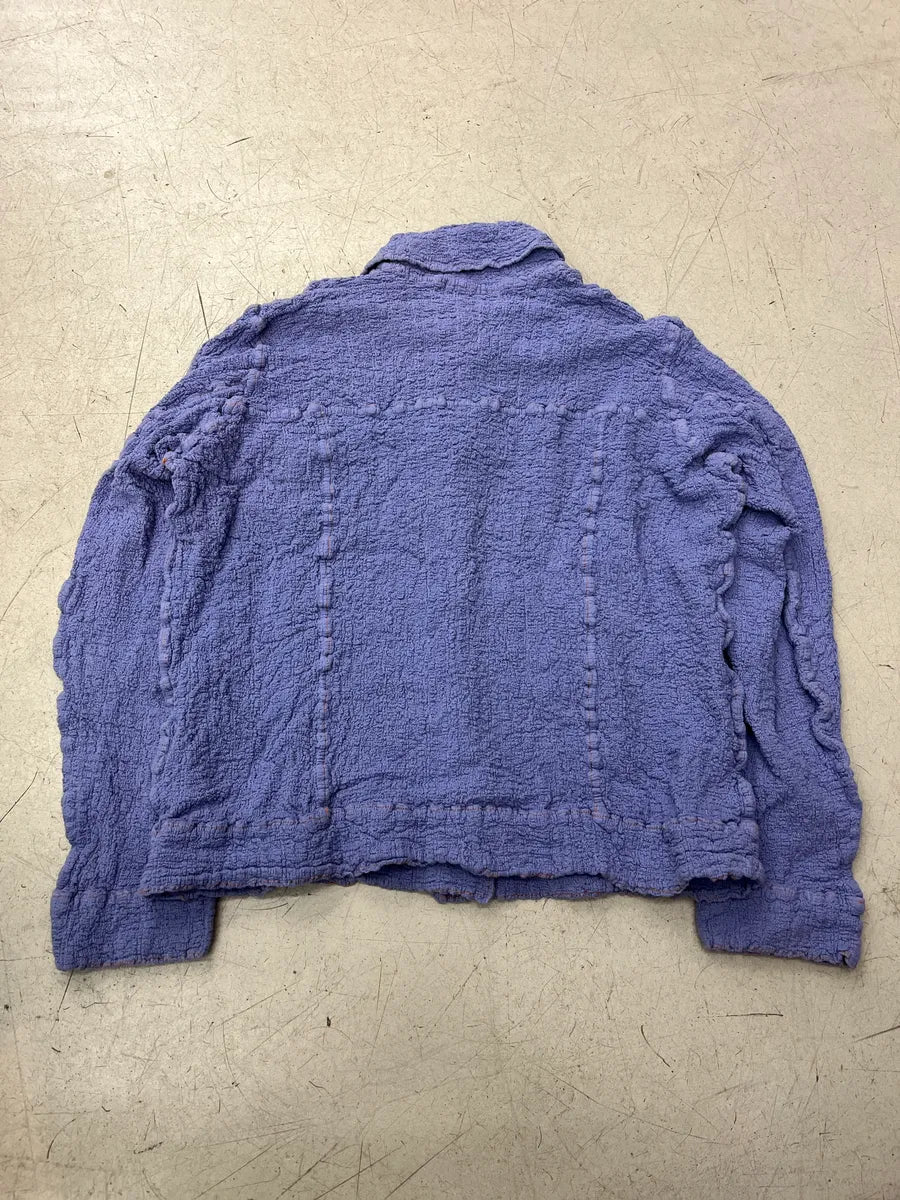 Issey Miyake Crinkled Grid Purple Lilas Jacket NqesMuDv 4