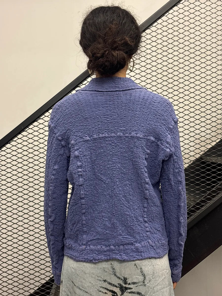 Issey Miyake Crinkled Grid Purple Lilas Jacket NqesMuDv 2