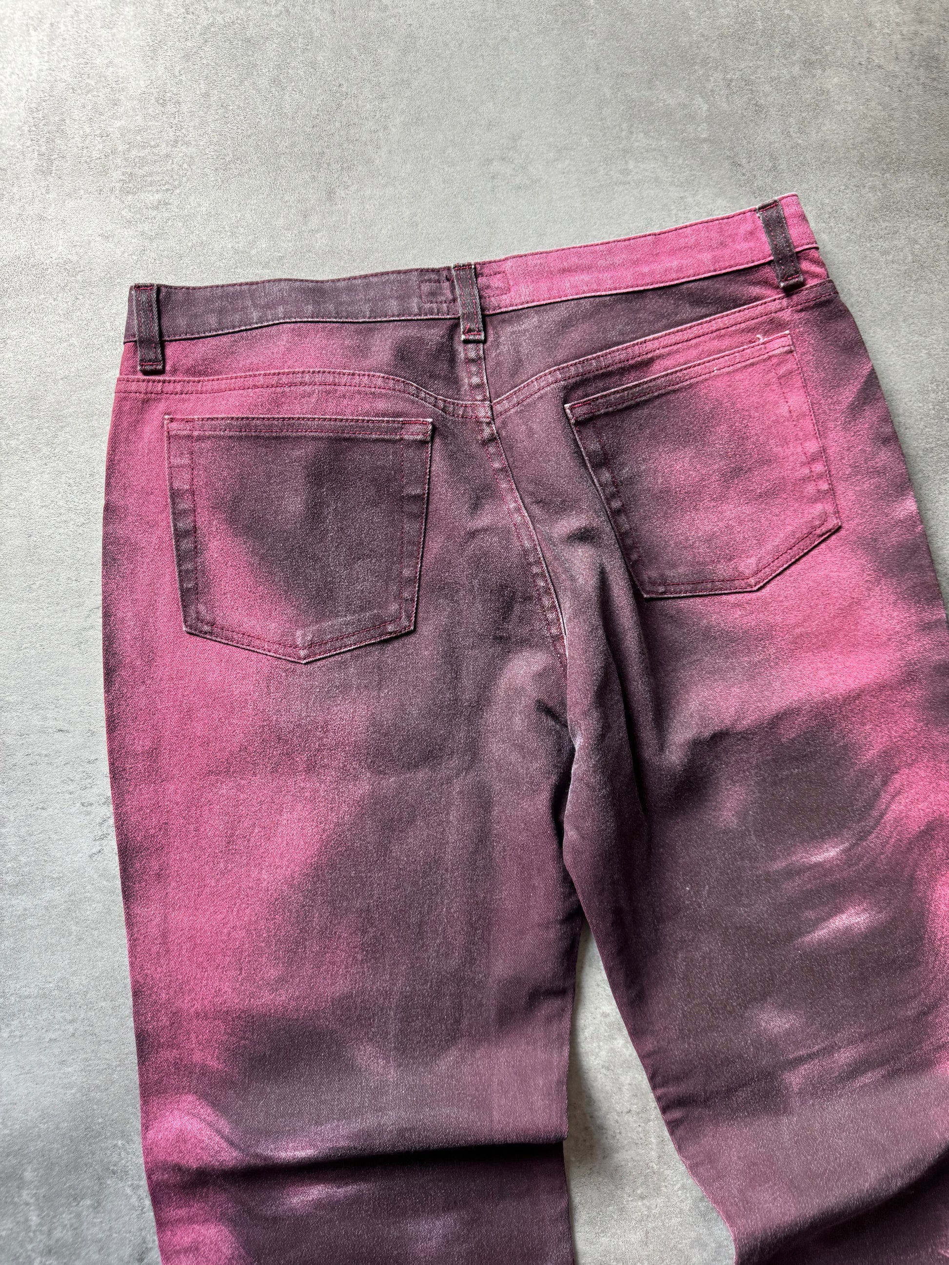 AW2000 Roberto Cavalli Floral Purple Spectrum Pants (L) - 4