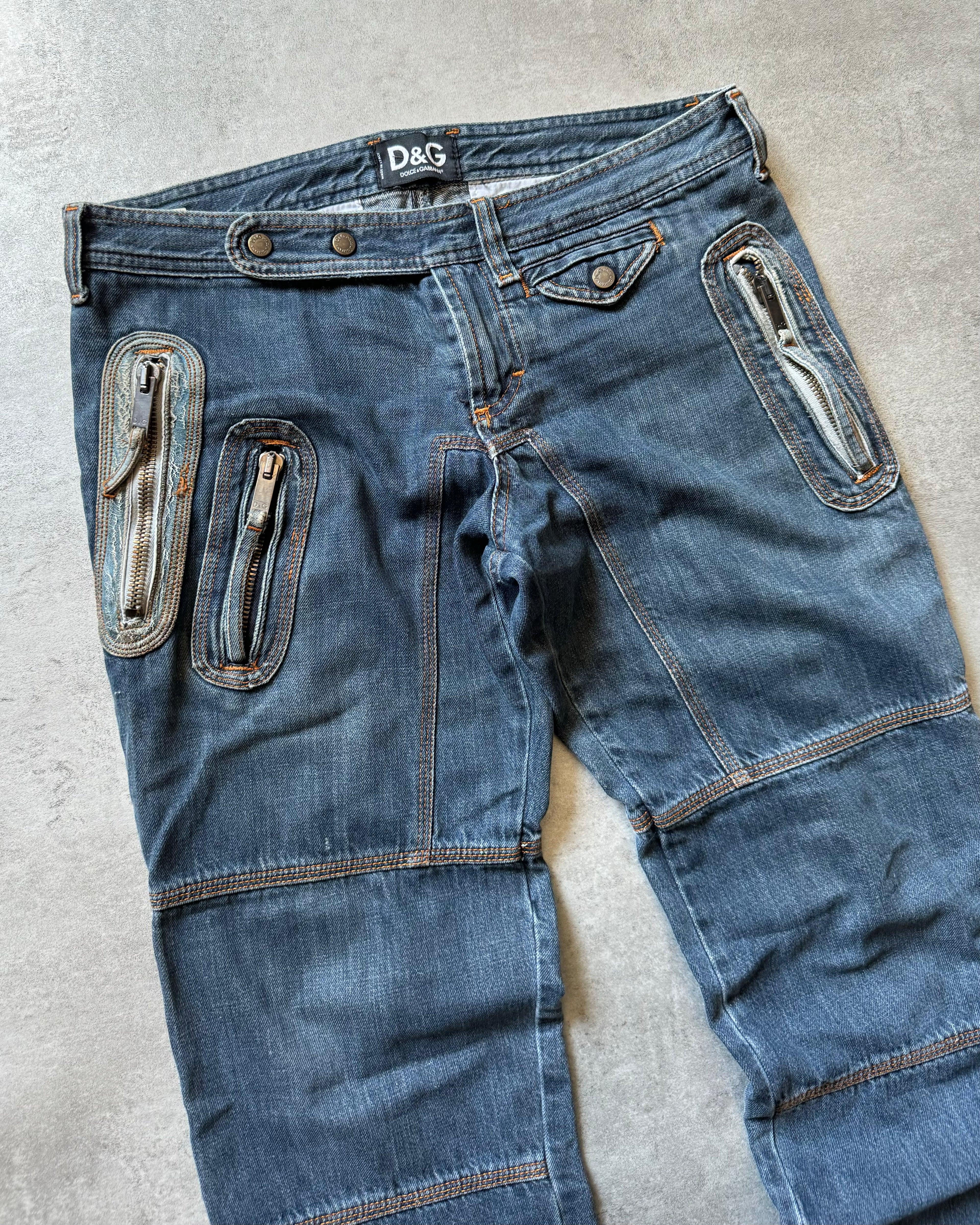 AW2004 Dolce & Gabbana Astro Denim Biker Pants  (M) - 8