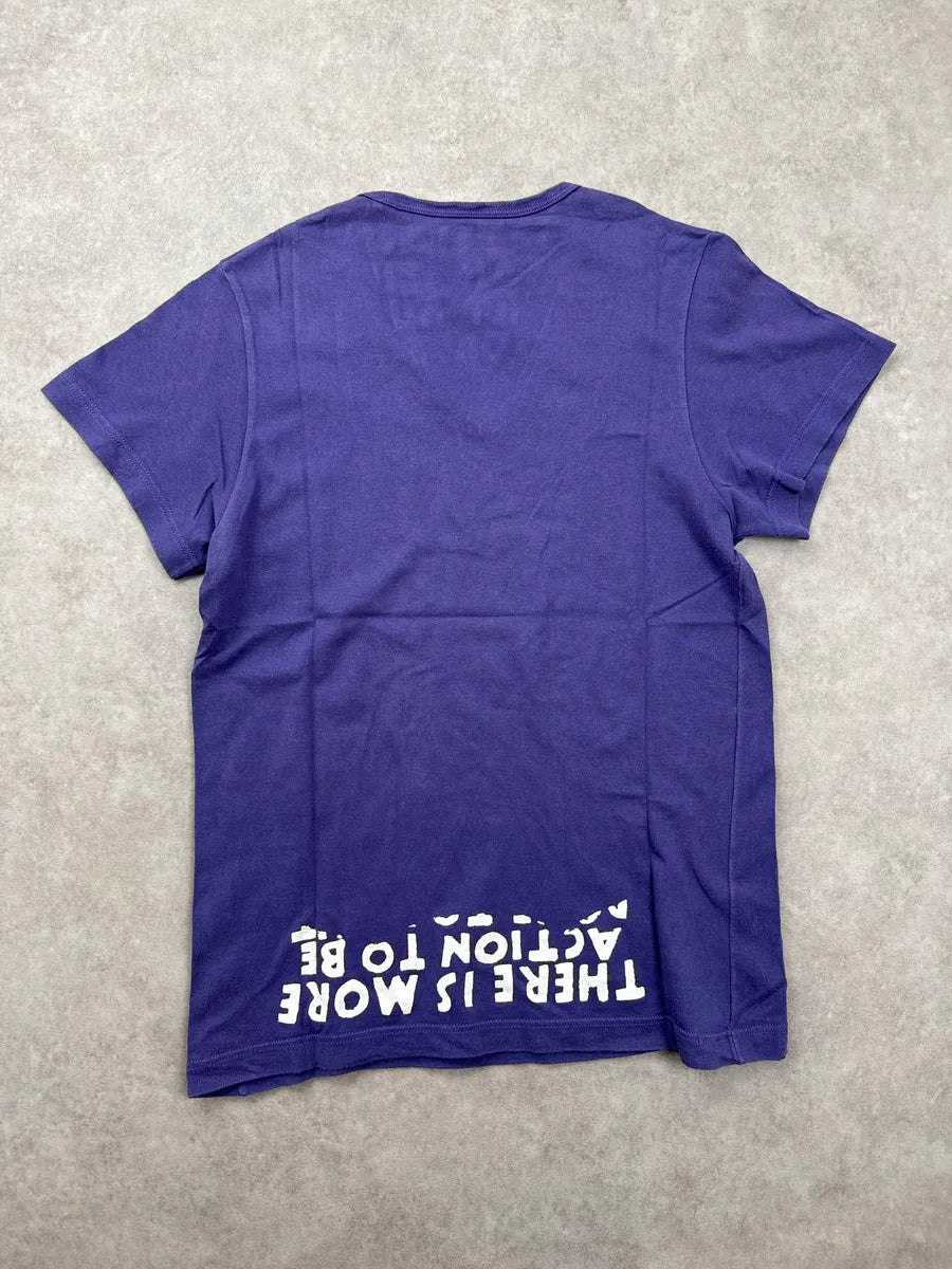 AW2005 Maison Martin Margiela Purple Poem Typo V-Neck T-Shirt NtIyFYDS 5