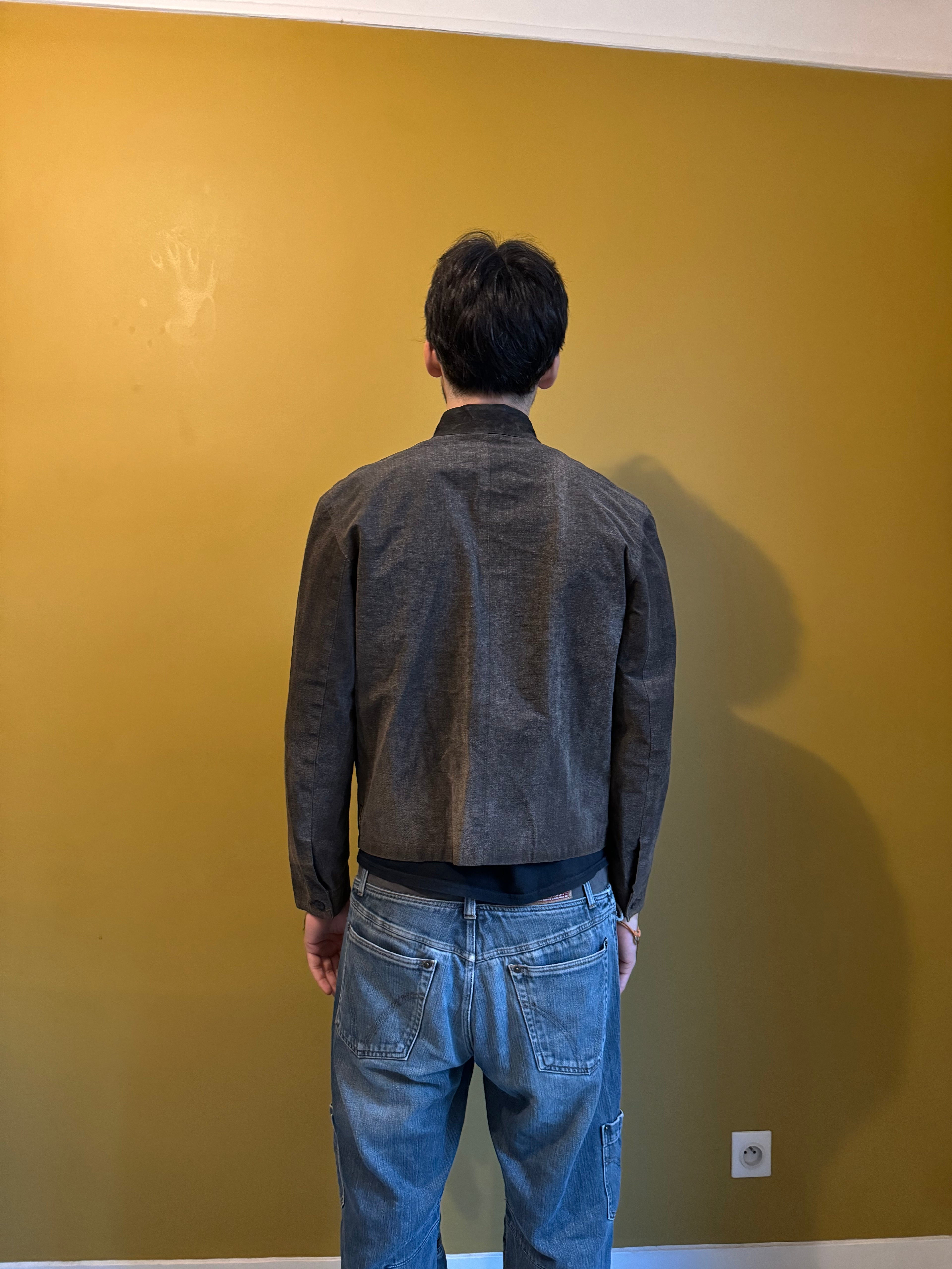 1990s Armani Brown Leather Light Biker Brown Jacket  (M/L) - 4