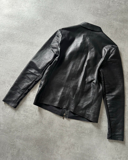 SS2013 Emporio Armani Sophisticated Black Leather Jacket (M) - 3