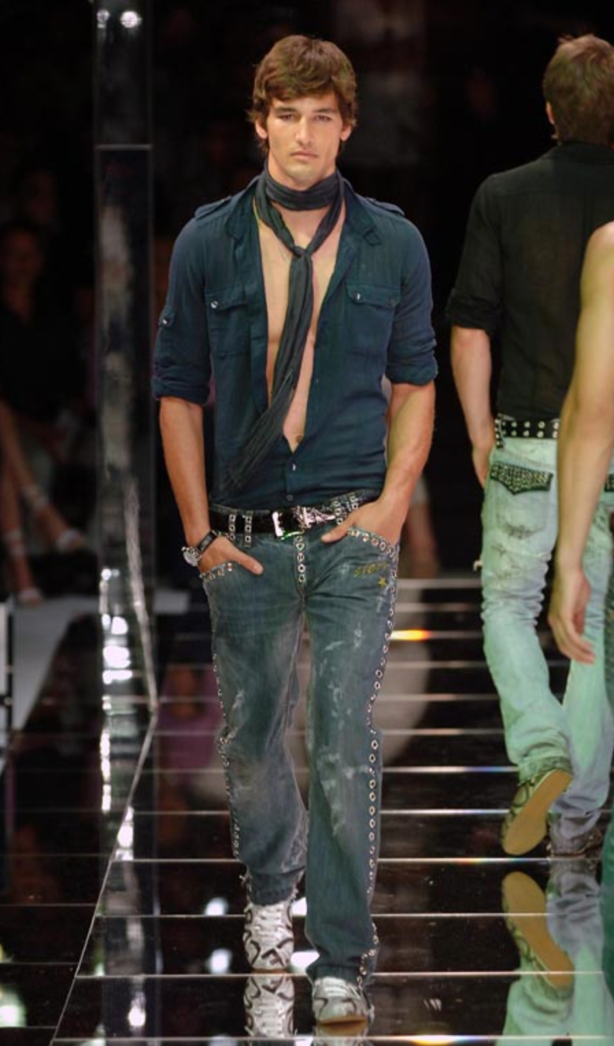 SS2006 Dolce & Gabbana Eyeled Denim Savage Pants (L) - 3