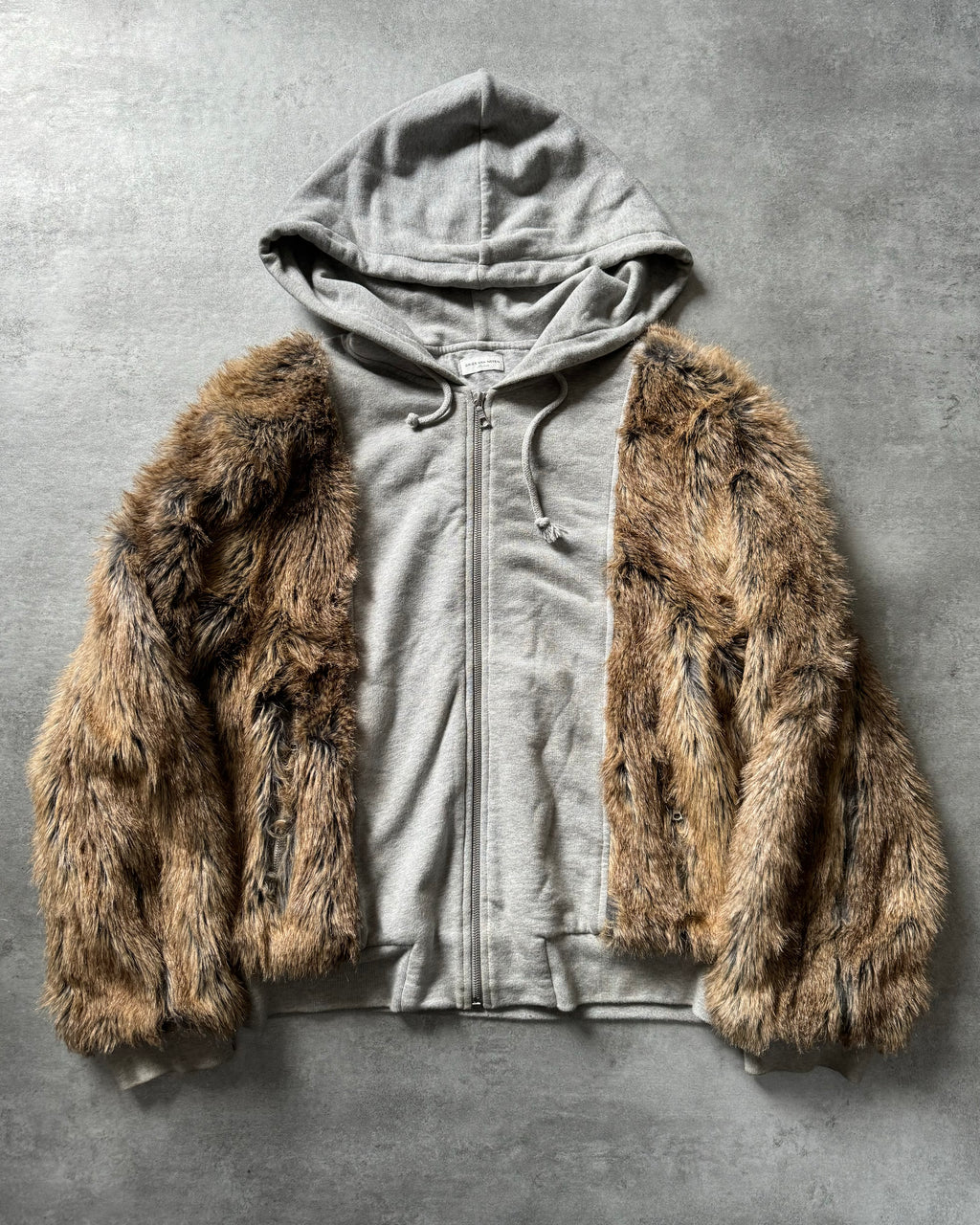 FW2020 Dries Van Noten Fur Hooded Grey Sweater (M) - 2