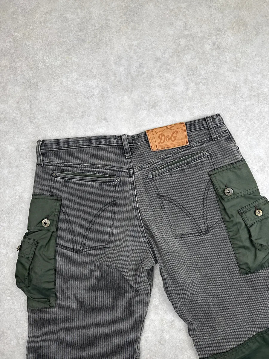 AW2003 Dolce & Gabbana Hybrid Grey Khaki Aviator Cargo Pants NwghDTOK 9
