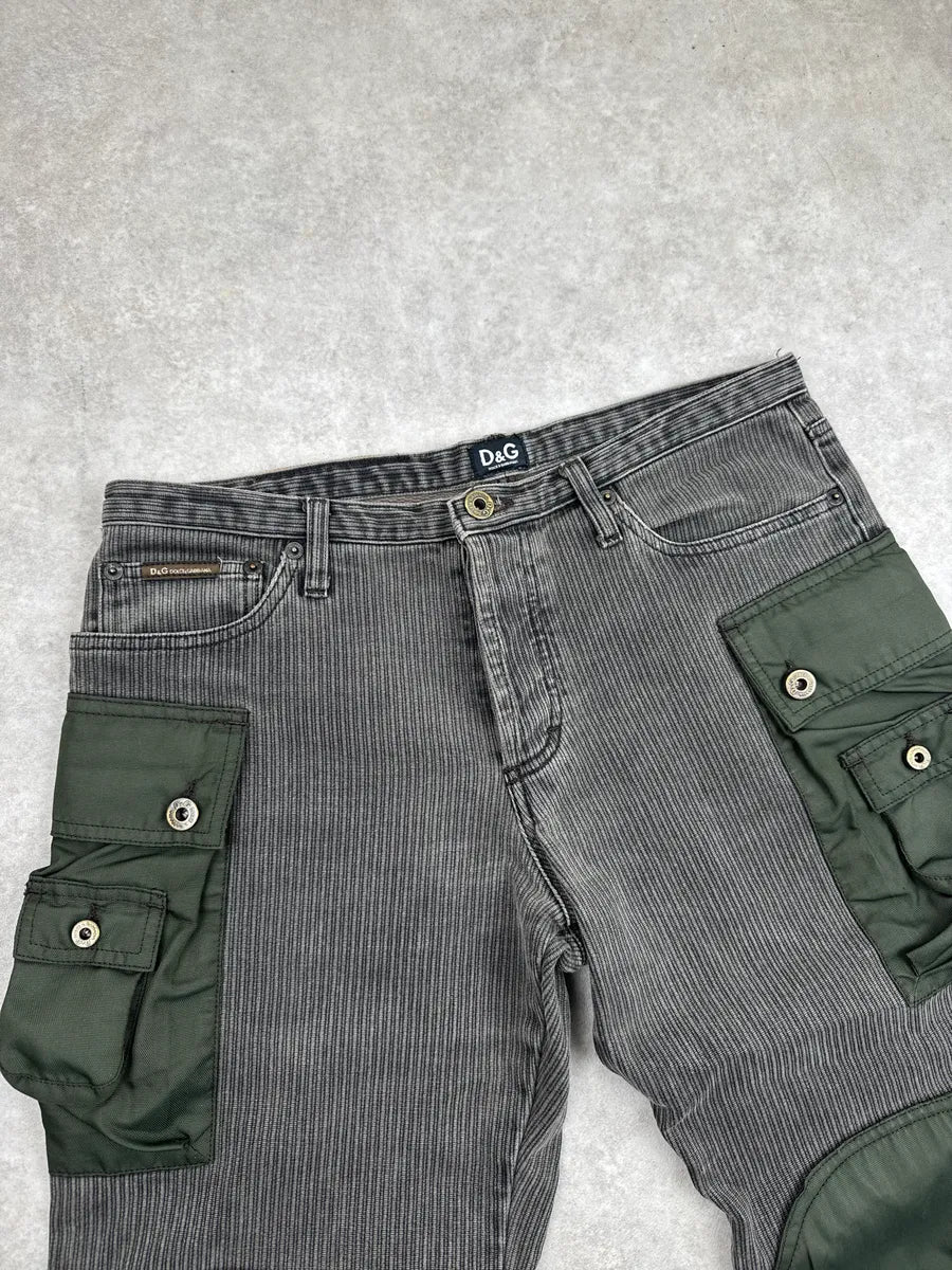 AW2003 Dolce & Gabbana Hybrid Grey Khaki Aviator Cargo Pants NwghDTOK 7