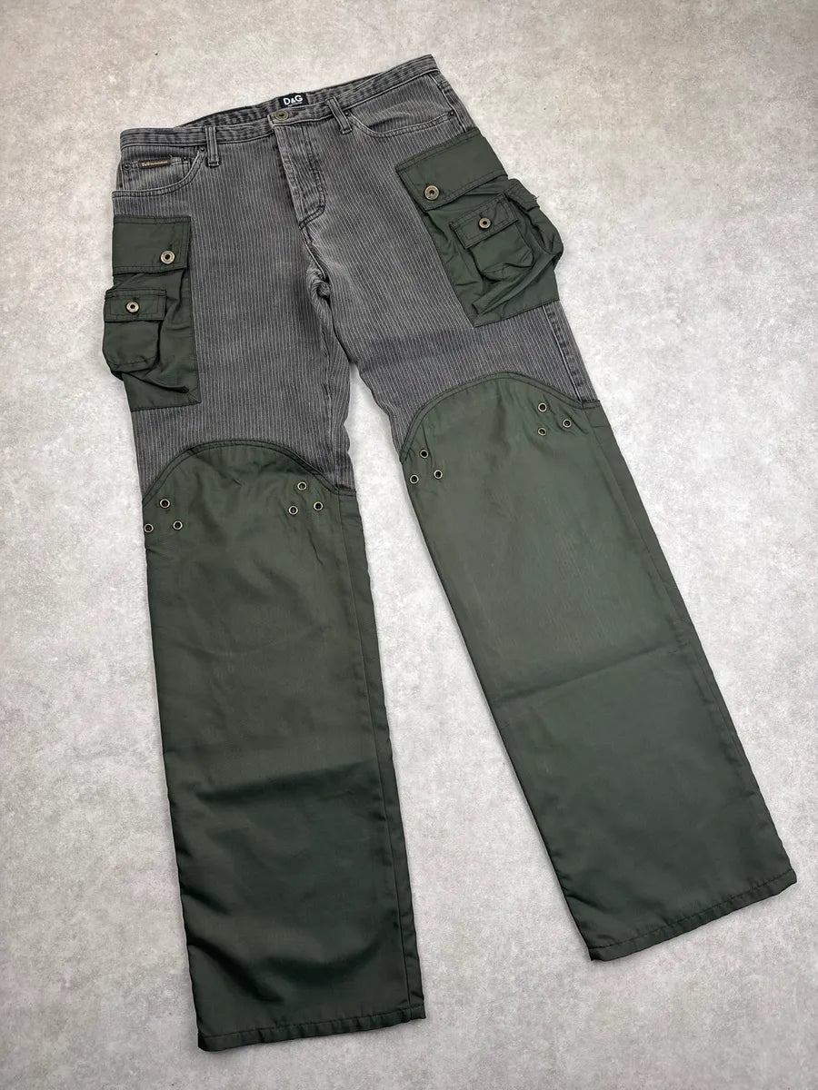 AW2003 Dolce & Gabbana Hybrid Grey Khaki Aviator Cargo Pants NwghDTOK 5
