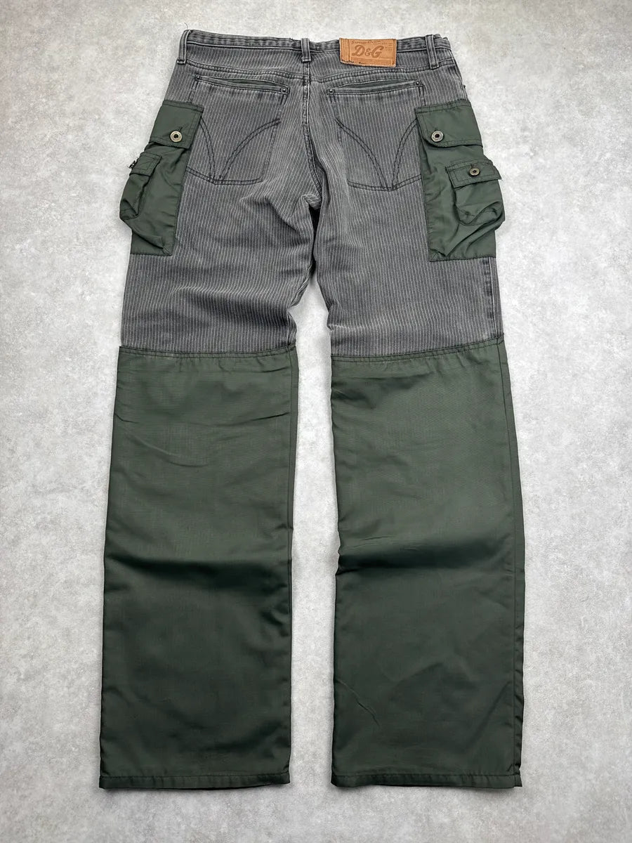 AW2003 Dolce & Gabbana Hybrid Grey Khaki Aviator Cargo Pants NwghDTOK 6