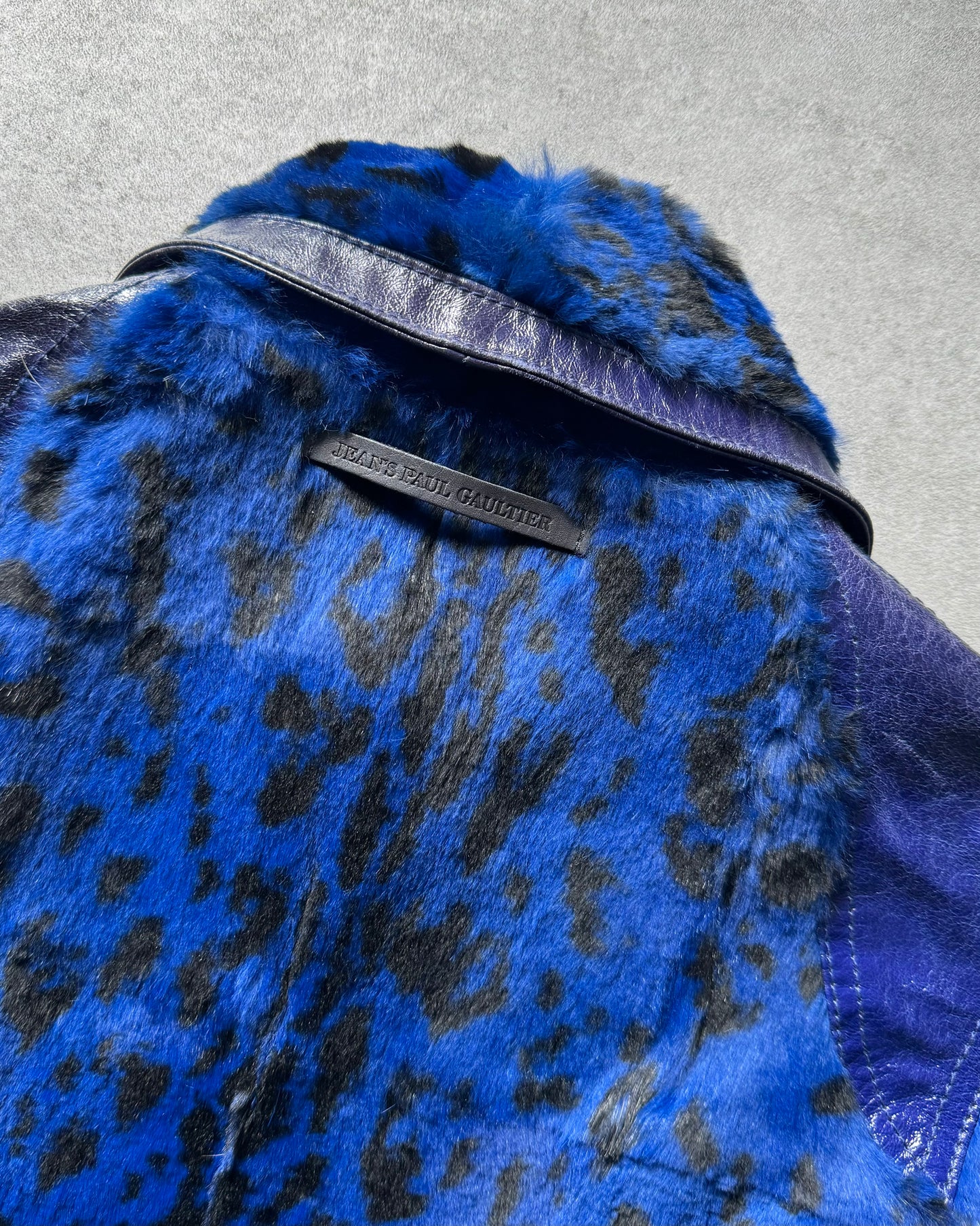 AW2011 Jean Paul Gaultier Blue Fur Rabbit Jacket (XS) - 8