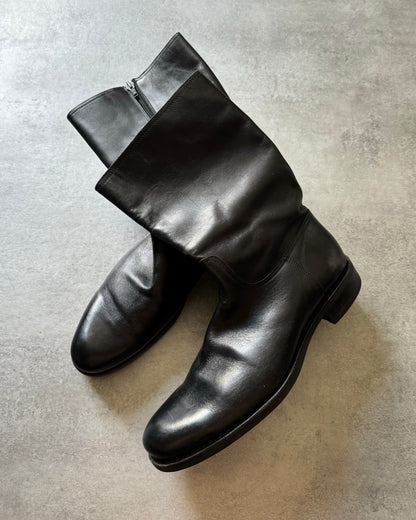 Paraboots Black High Top Minimalist Leather Boots (42) - 2