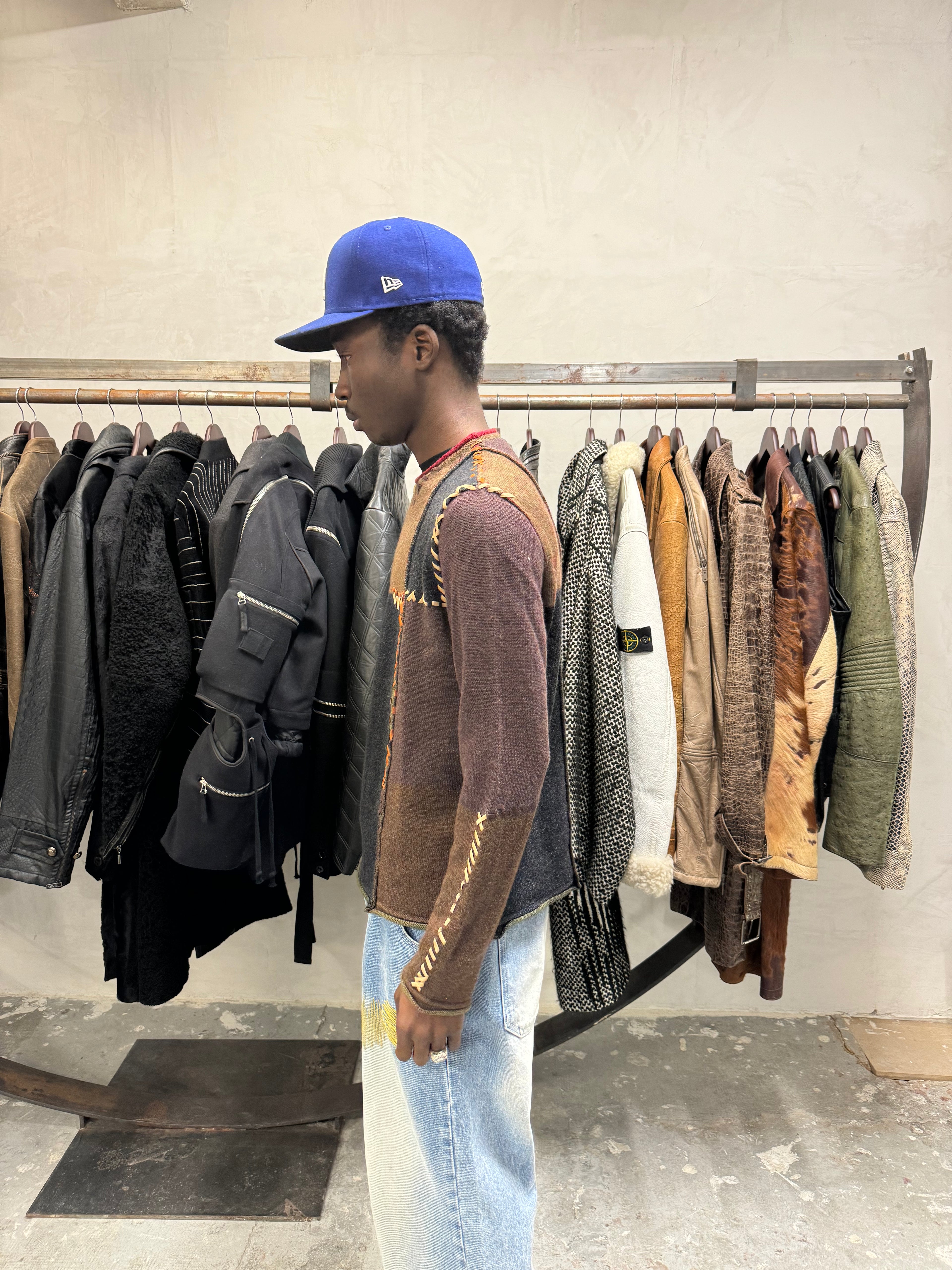 2000s Roberto Cavalli Wool & Leather Artisanal Tern Sweater (S) - 5