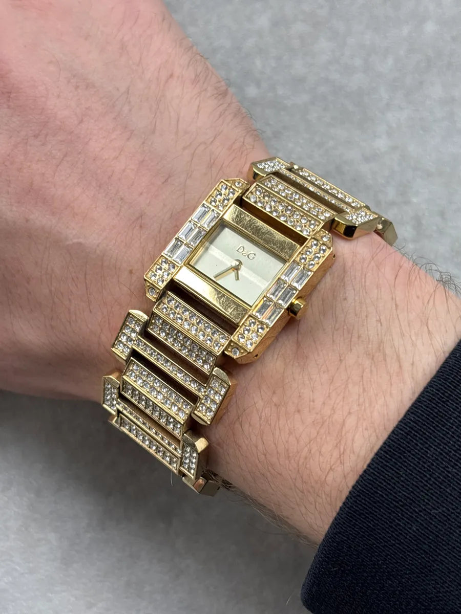 2000s Dolce & Gabbana Gold Stainless Steel Embellished Bracelet Watch NzzxTCdo 1